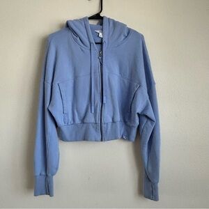 JoyLab Women’s Periwinkle Cropped Zip Up Hoodie Size Large
